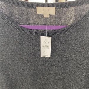 Loft outlet NEW NWT dk grey sweater long size xl